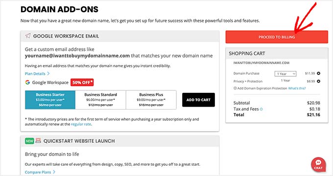 The domain addons available from Domain.com The domain addons available from Domain.com